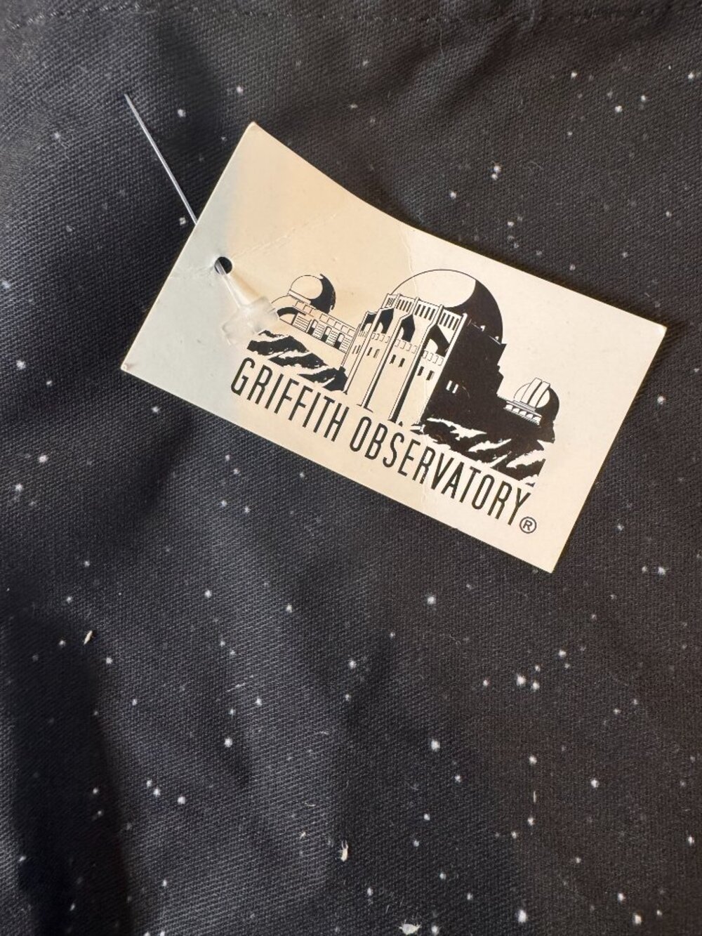 Griffith Observatory Black Canvas Tote Astrounaut Moon Space NWT - Picture 3 of 6